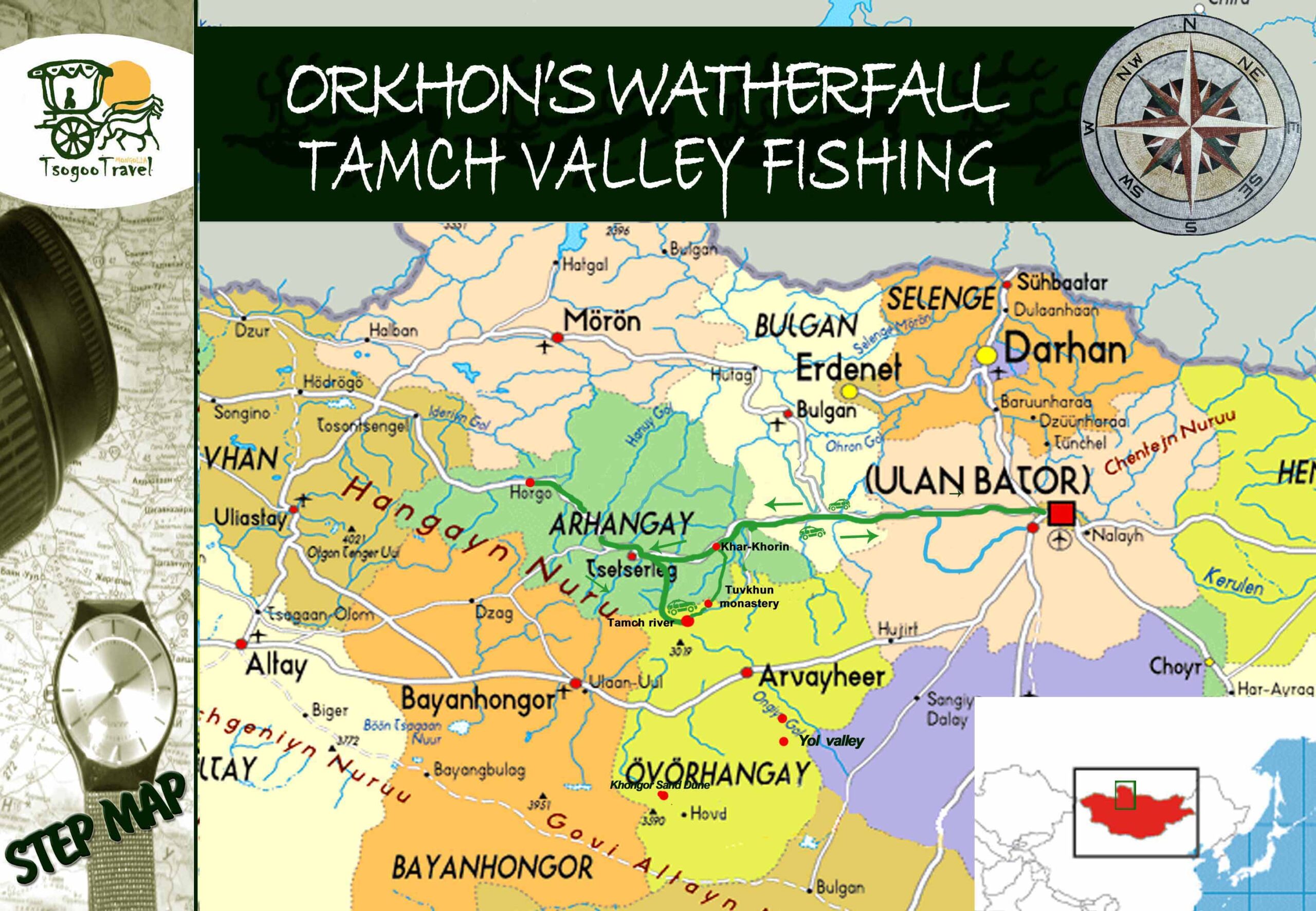 Orkhon's watherfall and Tamch river fishing copy